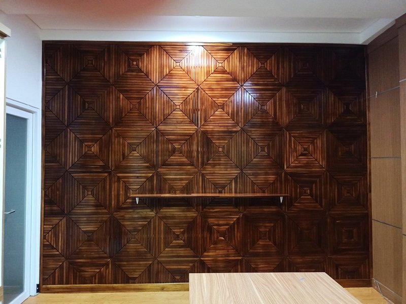 parquat dinding kayu jati