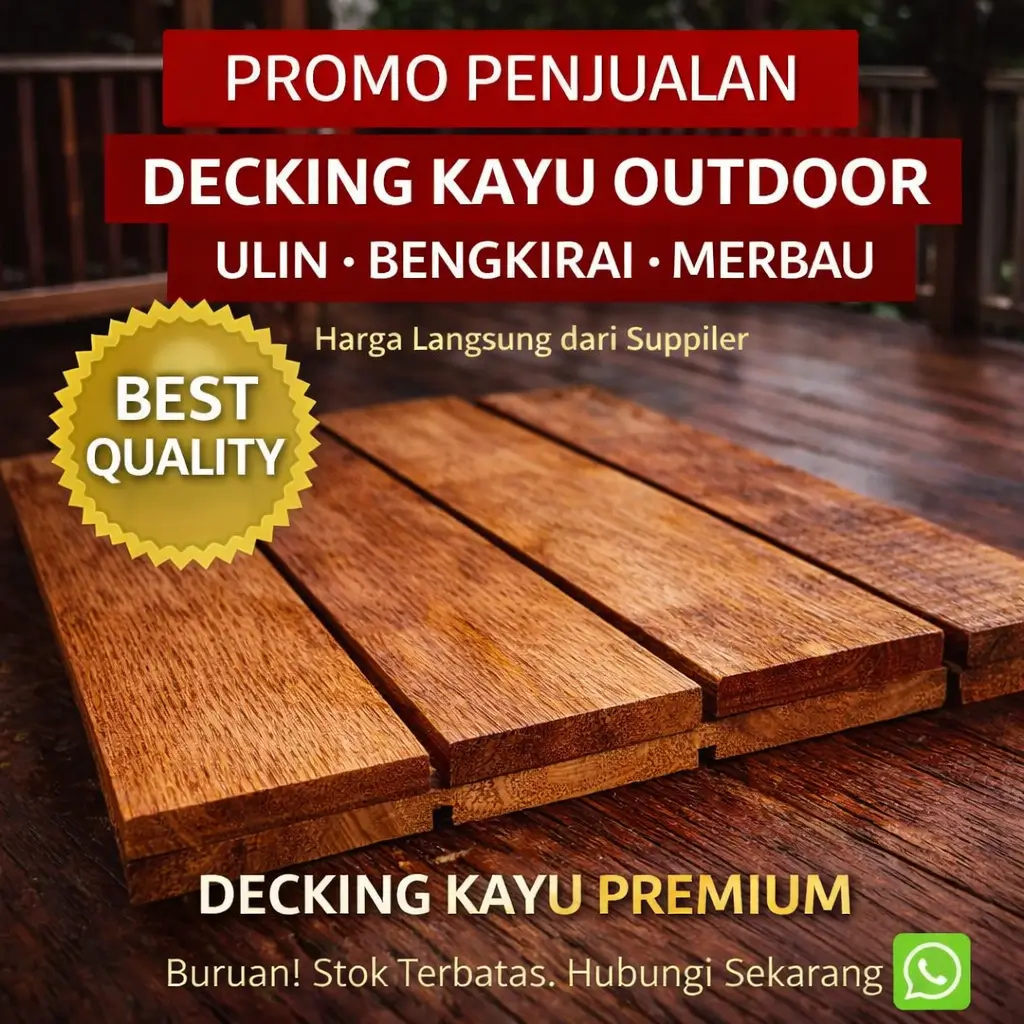 Jual Decking Kayu Berkualitas untuk Outdoor & Proyek Jual Decking Kayu Berkualitas untuk Outdoor & Proyek