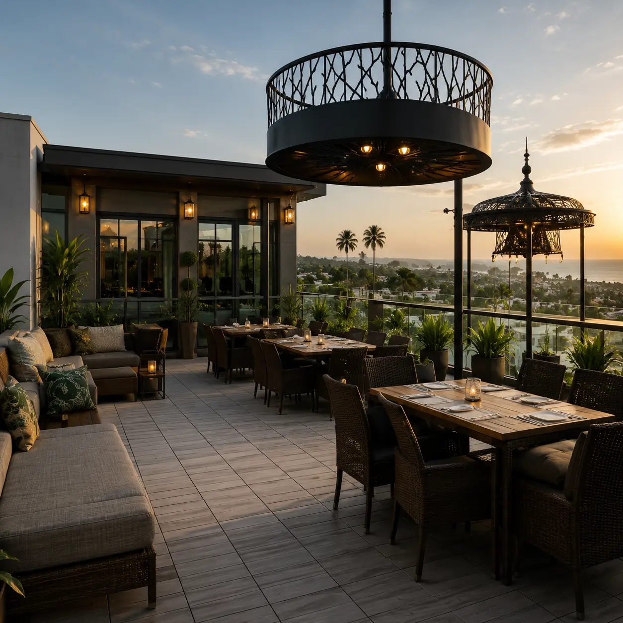 Rooftop cafe decking kayu jakarta